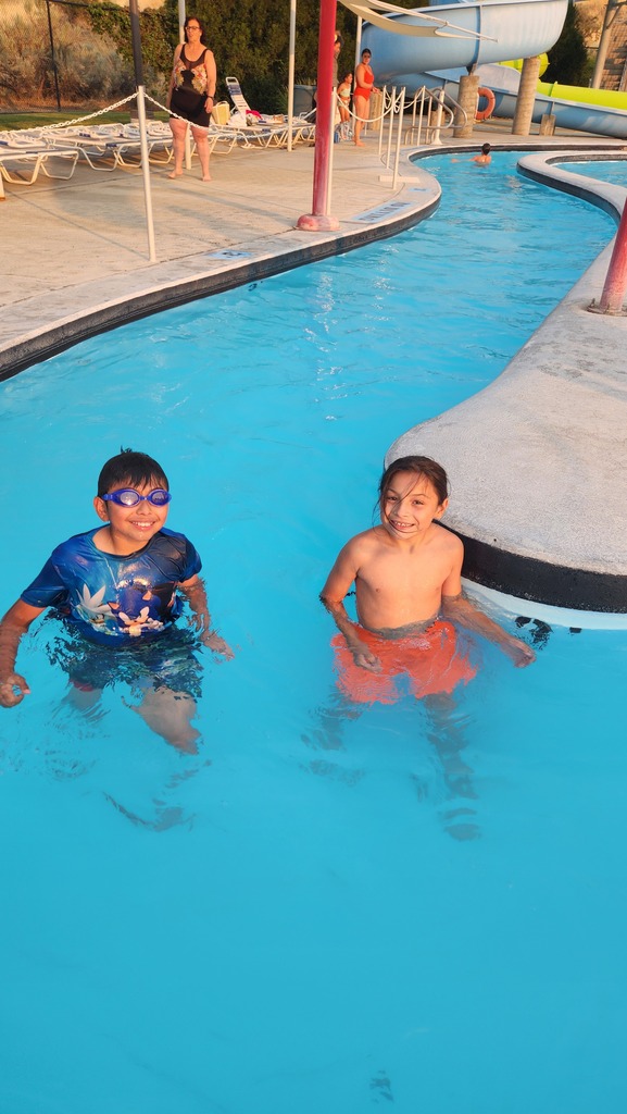 students in the pool