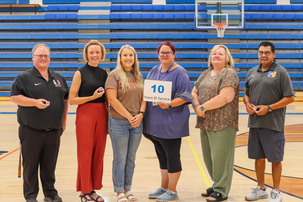 Staff members who have completed 10 years in the district