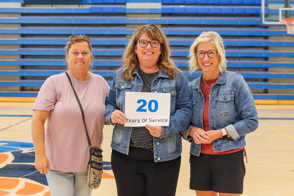 Staff members who have completed 20 years in the district