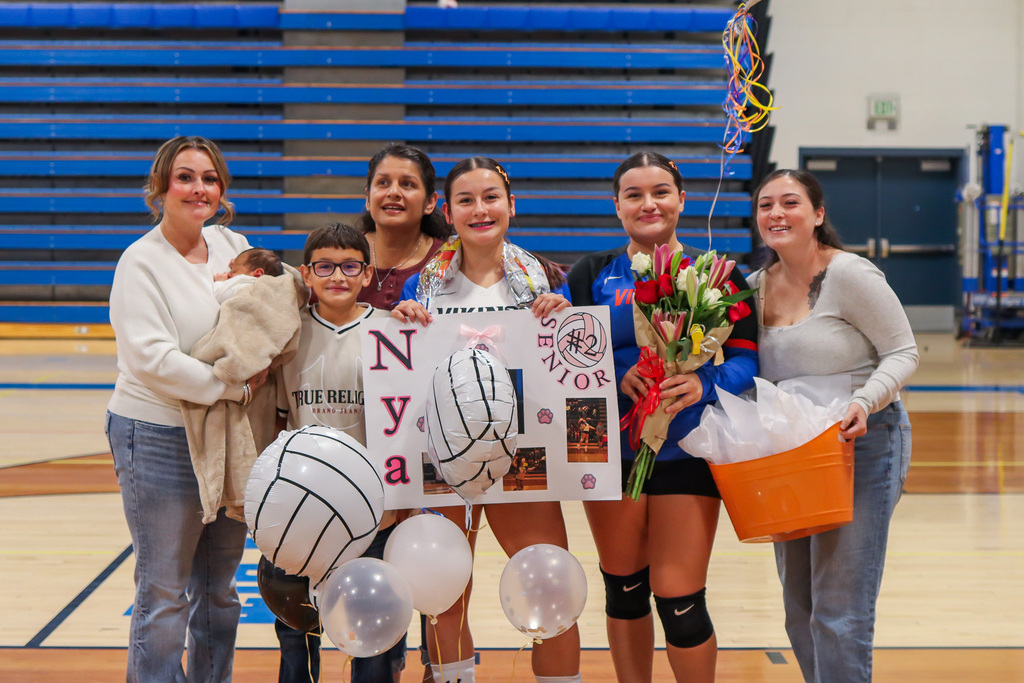 Volleyball senior with family