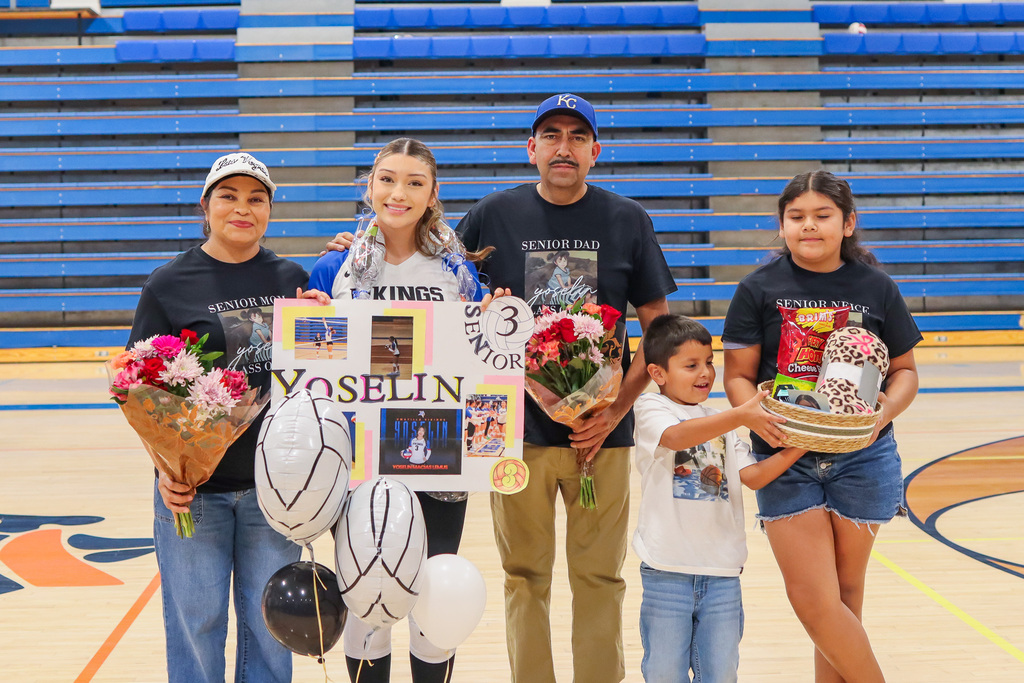 Volleyball senior with family