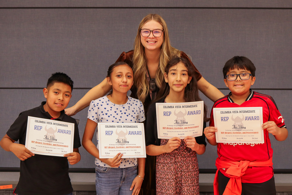 Photo of Mrs. Trevino and her REP Award winners