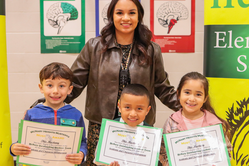 Photo of Ms. Escamilla with her MOST Award winners