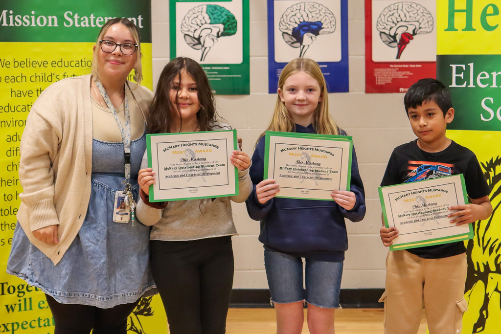 Photo of Ms. Mendoza with her MOST Award winners