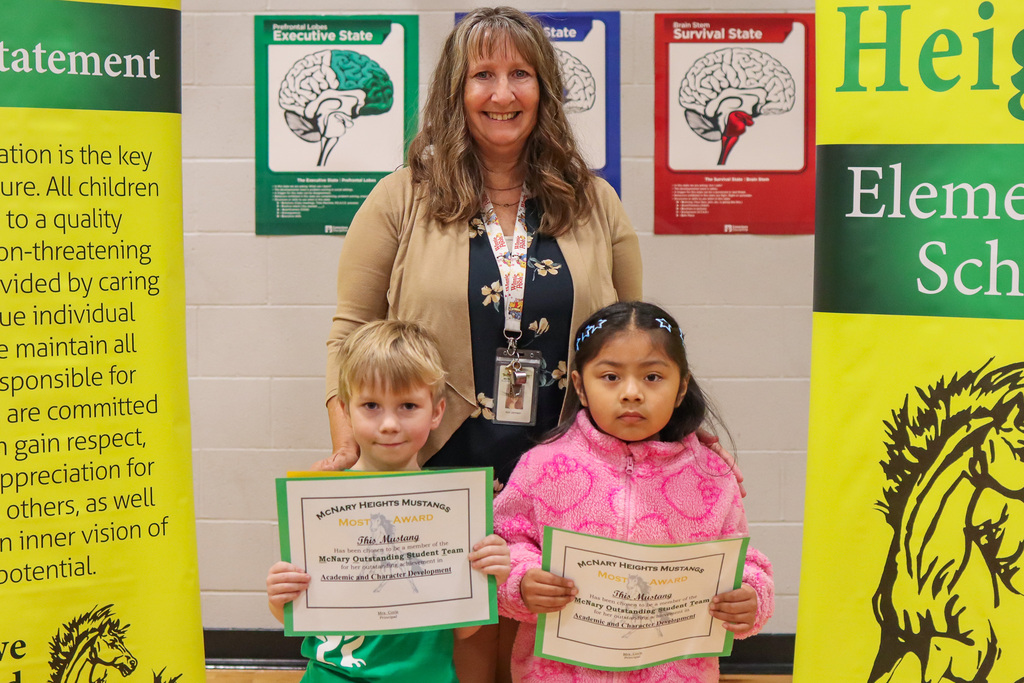 Photo of Mrs. Johnston with her MOST Award winners