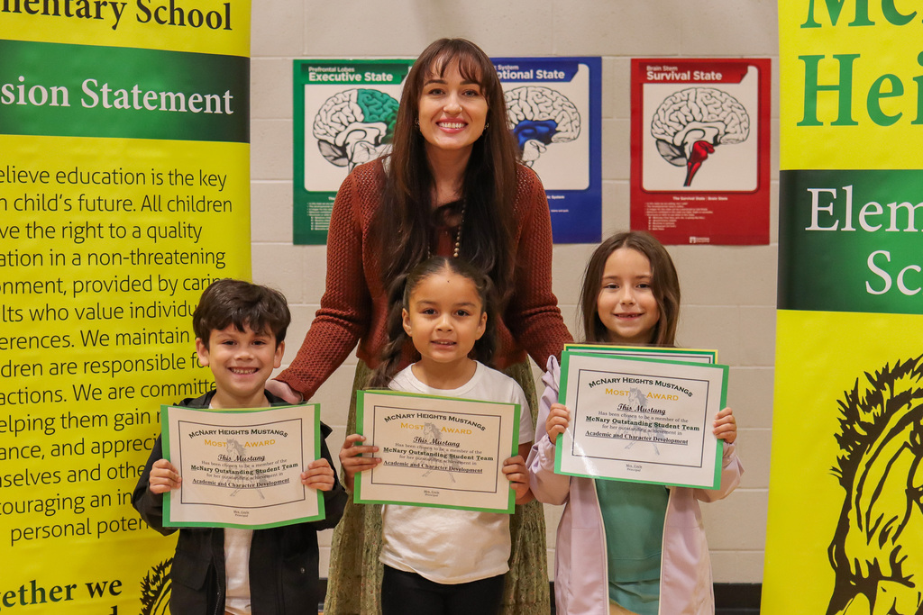 Photo of Ms. Pope with her MOST Award winners
