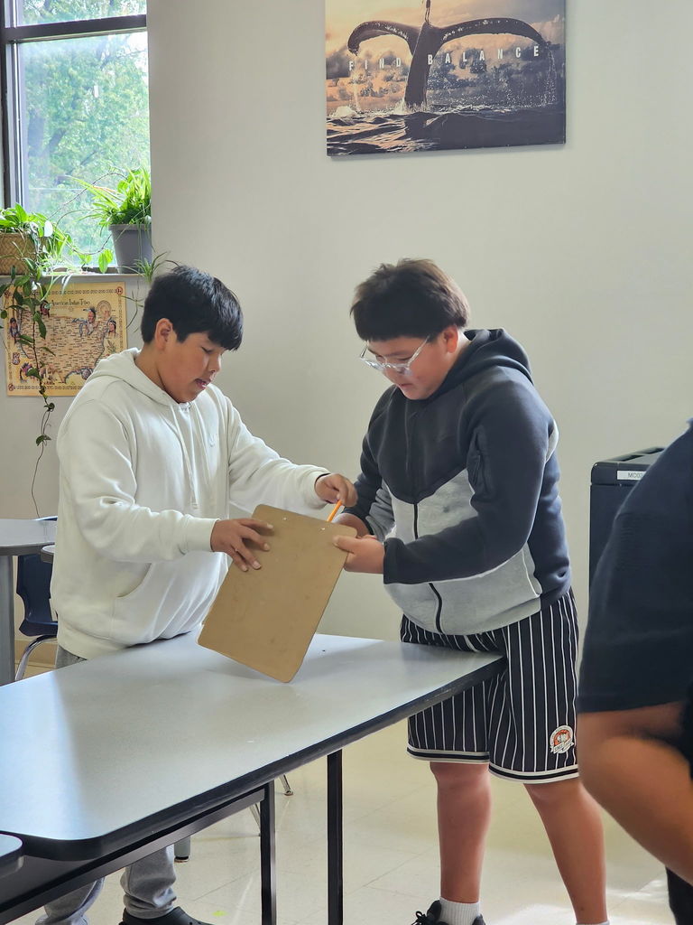 6th-grade students in Ms. Nichols's science class were learning about potential and kinetic synergy.