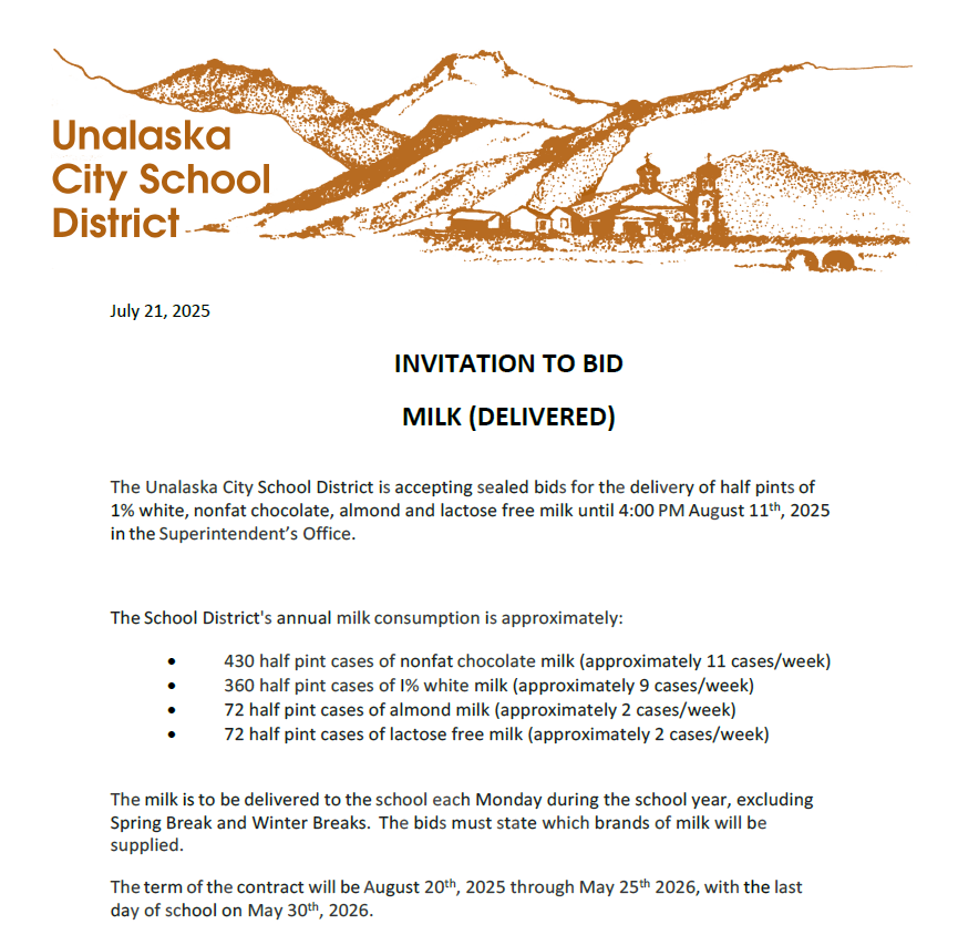 invitation to bid milk