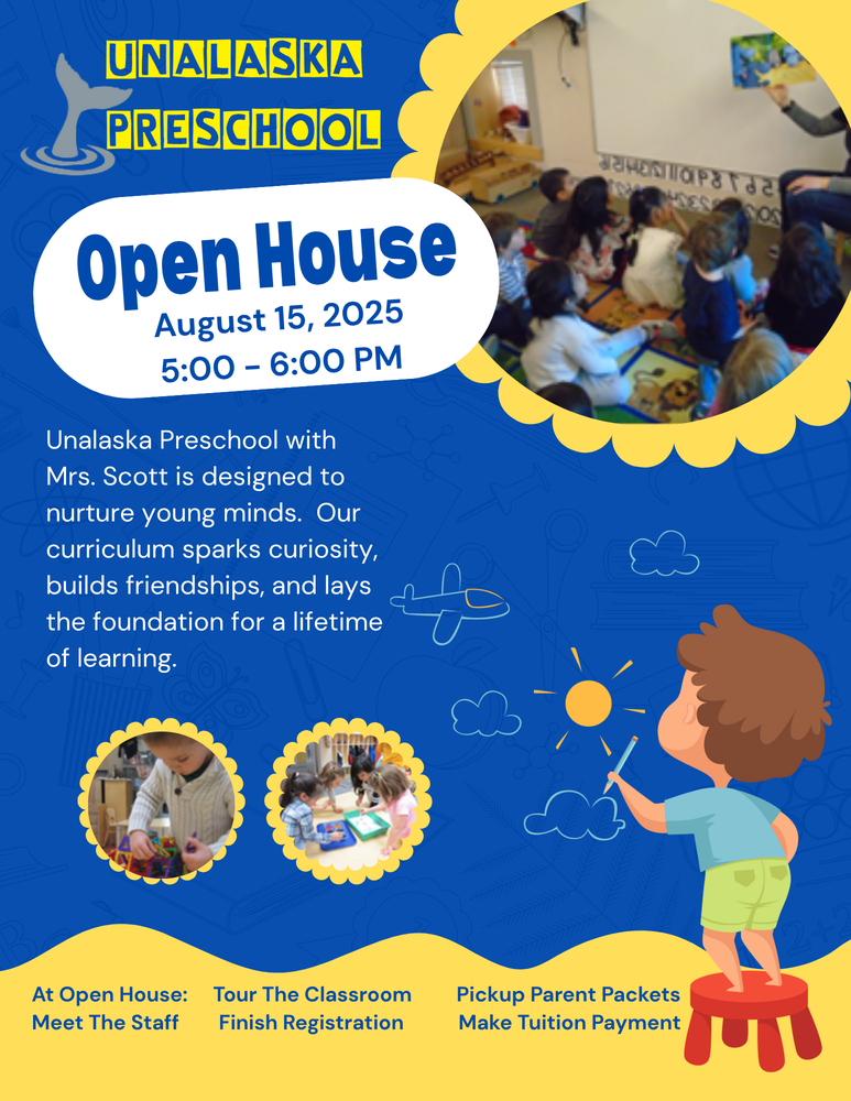 Preschool Open House August 15th, 2025 5:00 - 6:00 PM