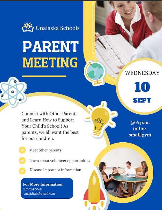 Unalaska Schools Parent Meeting Wed. Sept. 10th at the UCS small gym