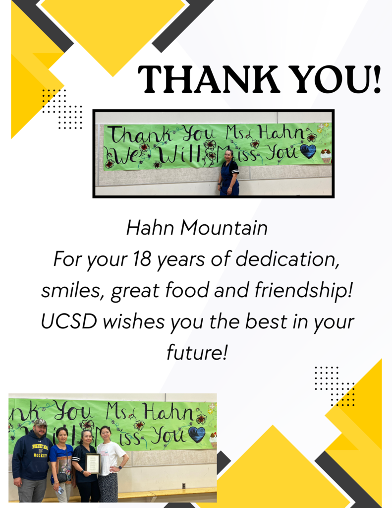 Thank You, Hahn Mountain for your 18 years of service with UCSD