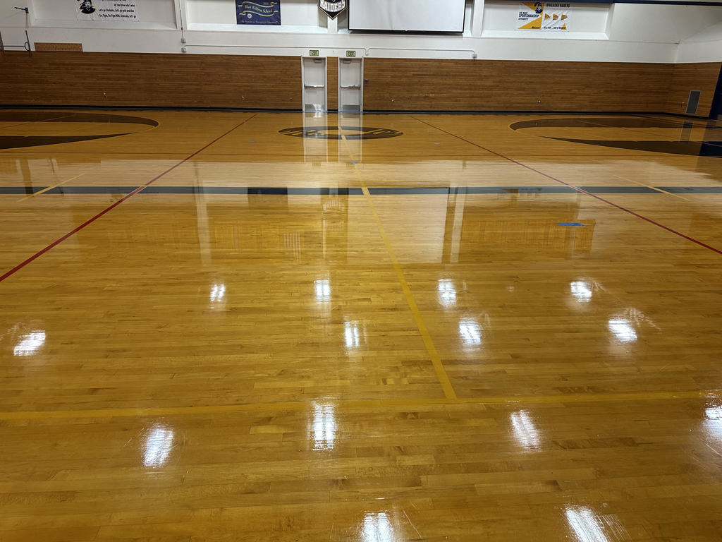 Raider shining gym floor