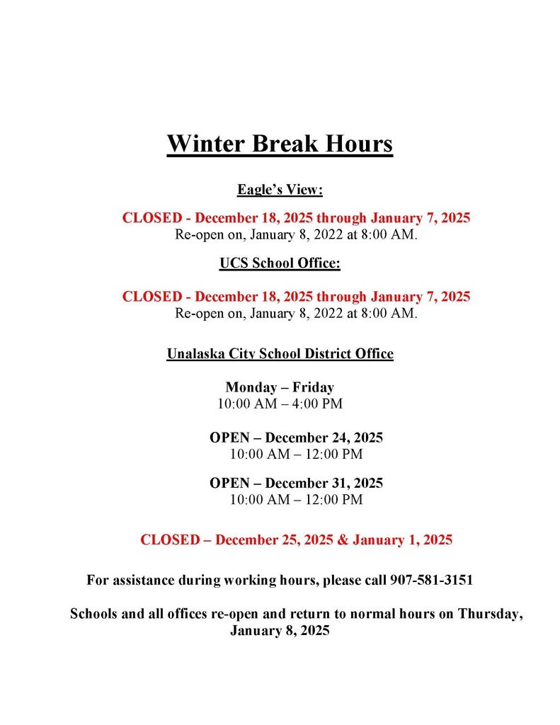 Winter Break Hours