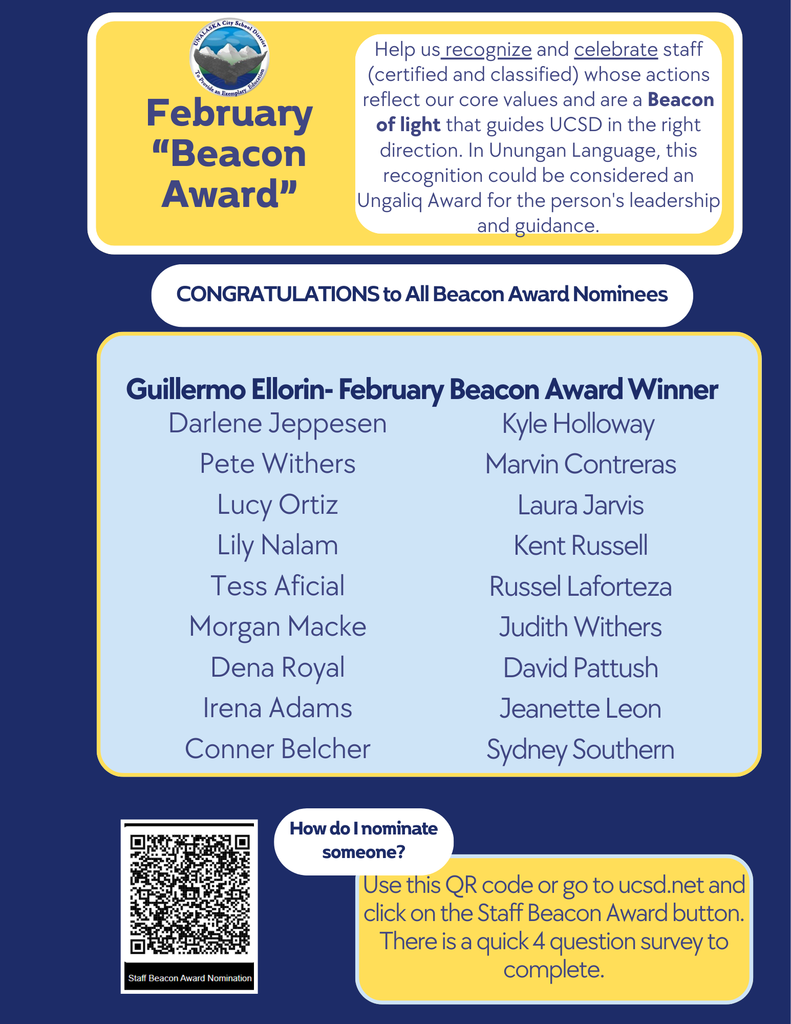 Staff “Beacon Award”  February