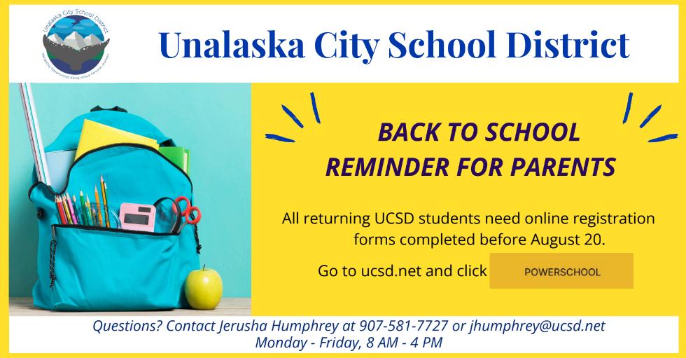 Back to School Reminder for Parents: All returning UCSD students need online registration forms completed before August 20th