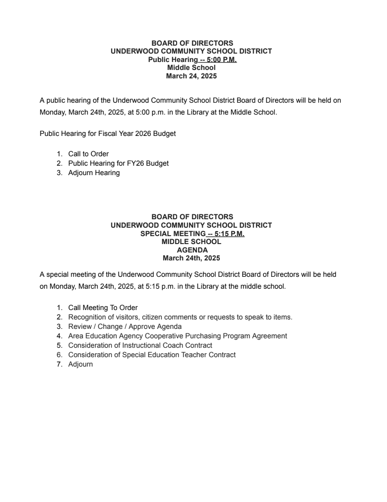 agenda