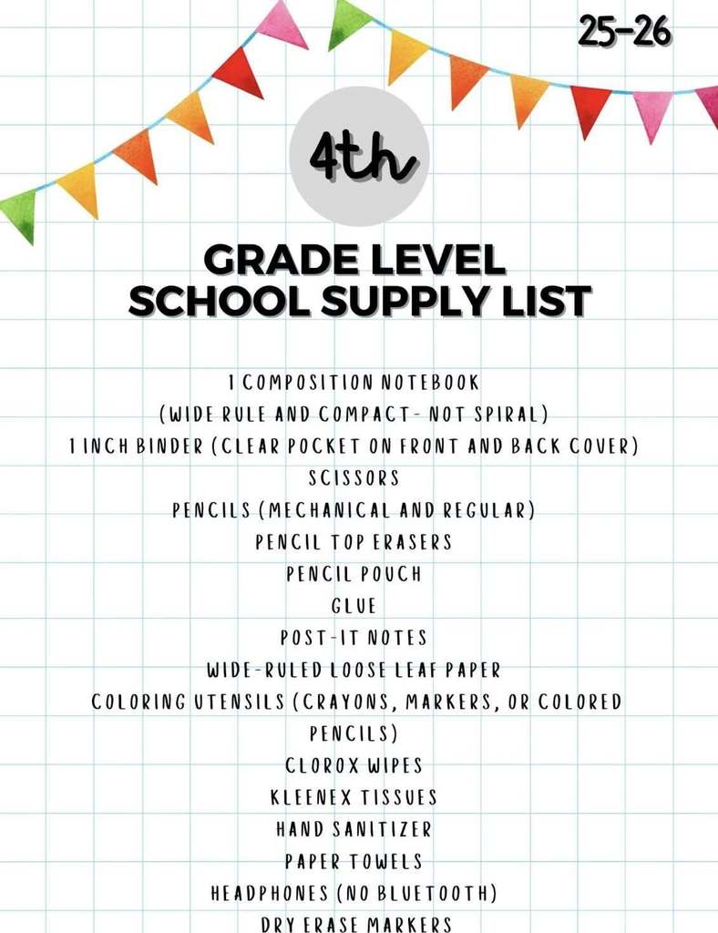 supply lists