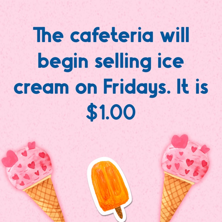 Ice cream is $1.00