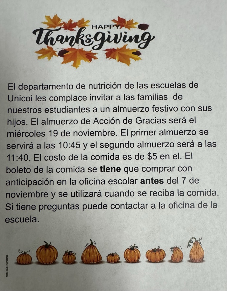 Spanish - Thanksgiving lunch