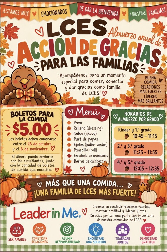 Thanksgiving Meal Invite Spanish