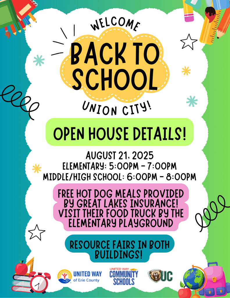 flyer for open house, details in the caption of post, elementary from 5-7, middle/high from 6-8pm