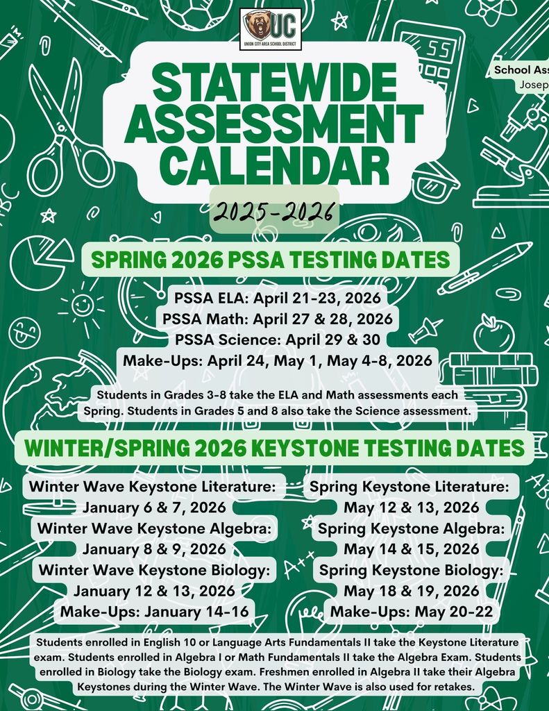 2025-2026 UCASD Statewide Assessment Calendar