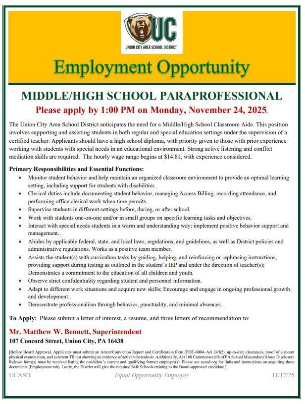 MSHS Paraprofessional