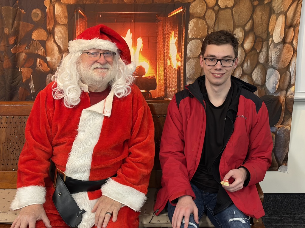 senior with santa