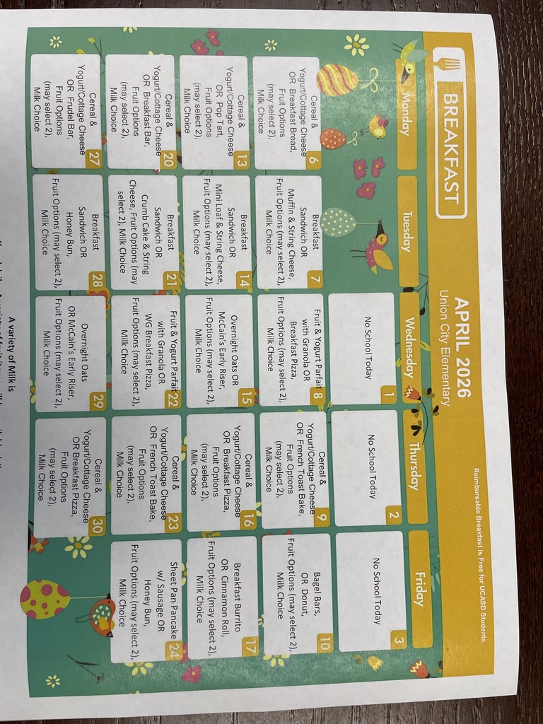 April breakfast menu