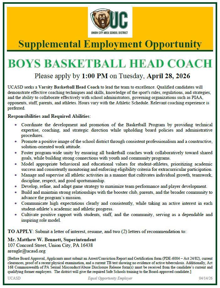 Boys Basketball Head Coach