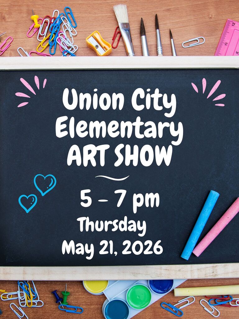 poster for art show at uc elementary thursday, may 21 5-7pm
