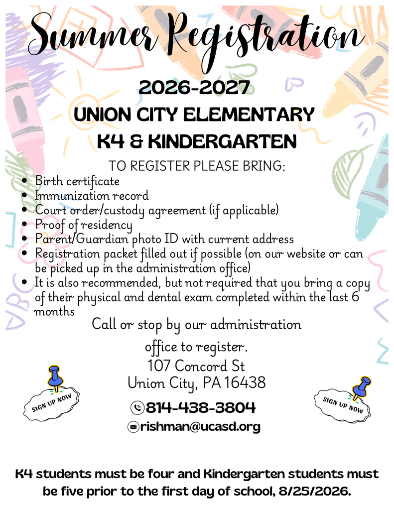 K4 & Kindergarten Registration flyer