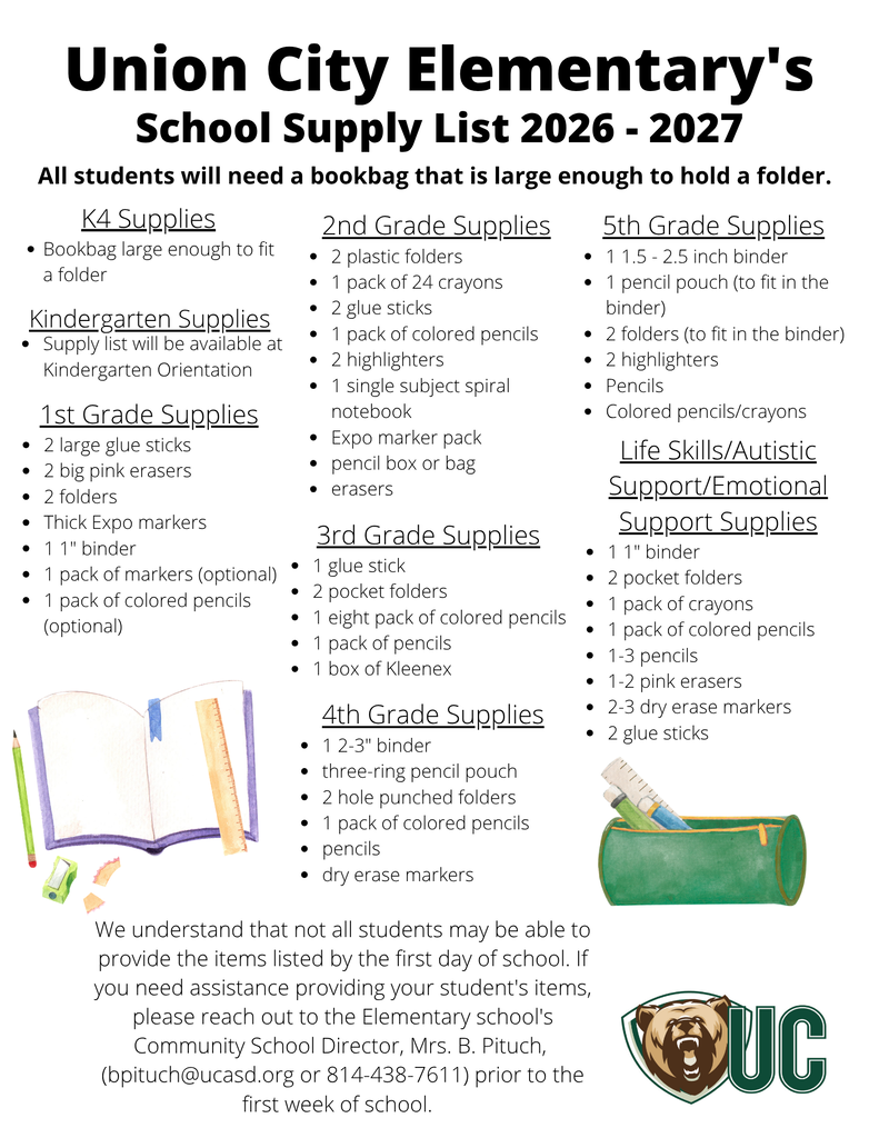 School Supply list