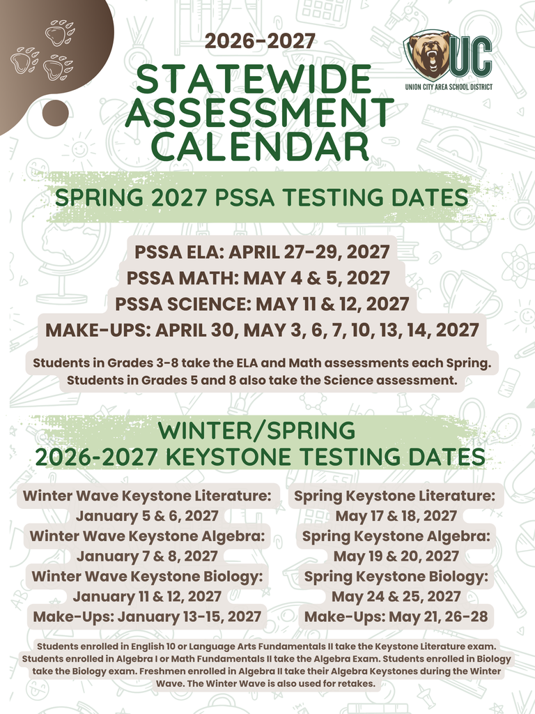UCASD Statewide Assessment Calendar