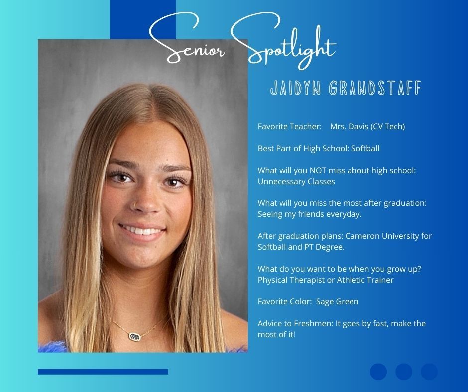 Happy Early Release Friday!  To Celebrate -- Enjoy the newest Senior Spotlights!  Matthew Mendoza and Jaidyn Grandstaff.  