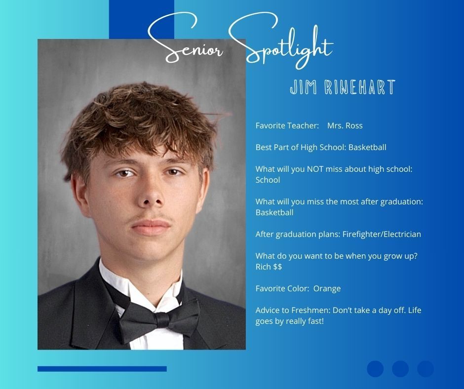 Another week .... two new Senior Spotlights!  This time around we have Aiden Williams and Jim Rinehart!