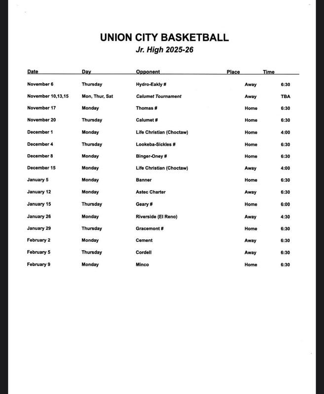 Basketball Schedules