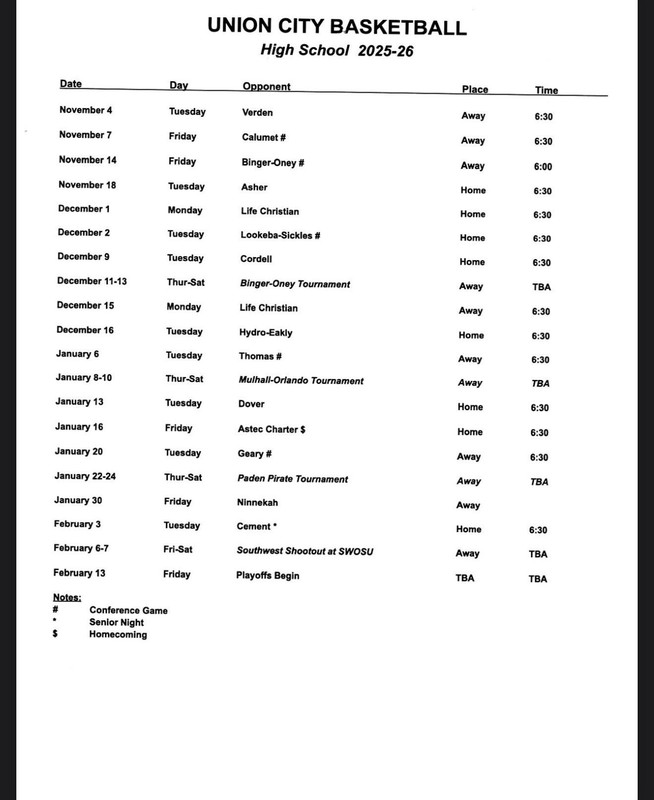 Basketball Schedules