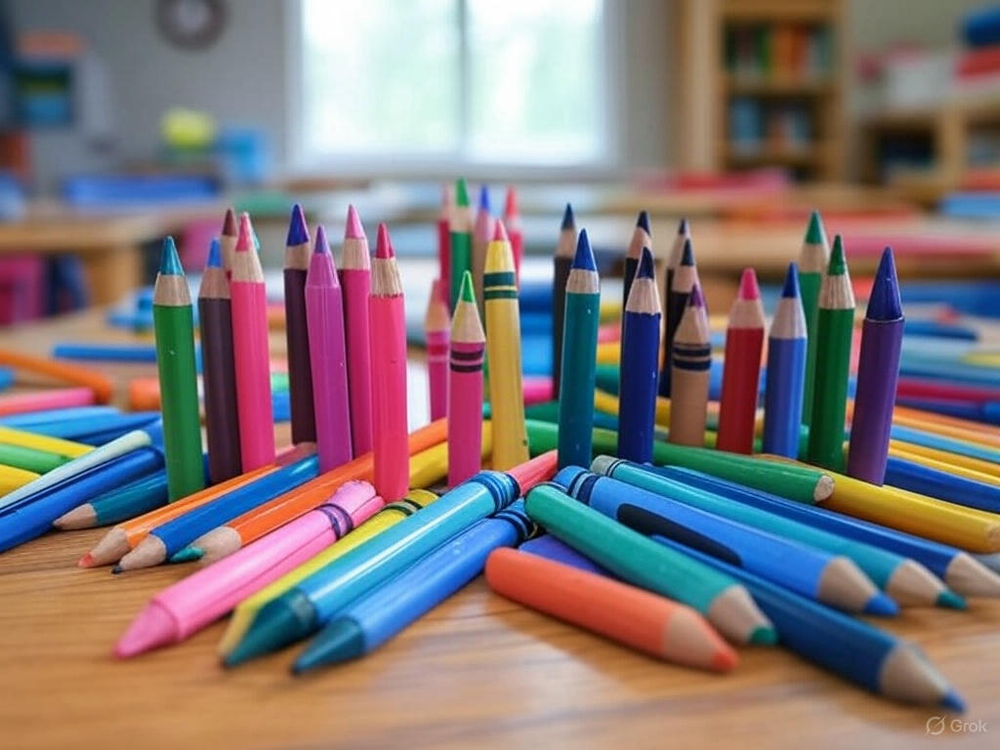 pictures of pencils and crayons