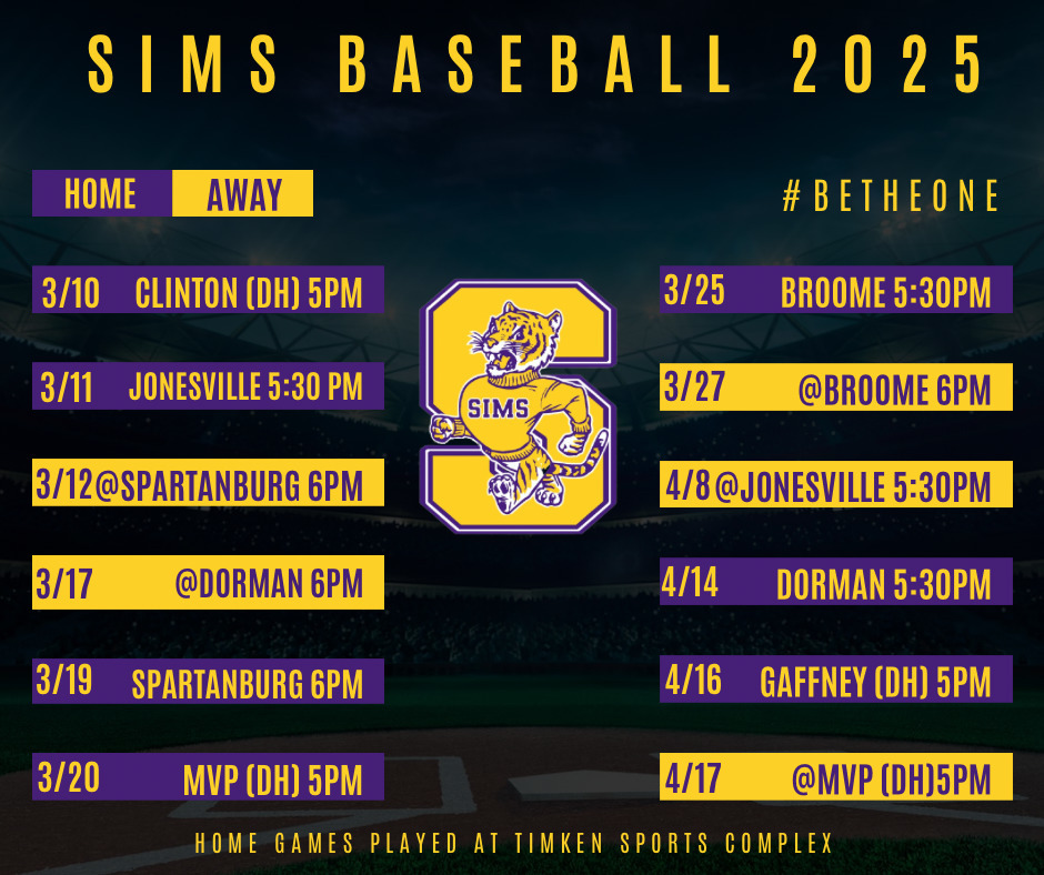 2025 Sims Baseball Schedule 