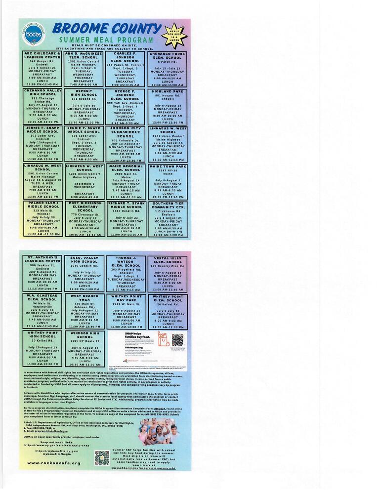 Summer Meal Program