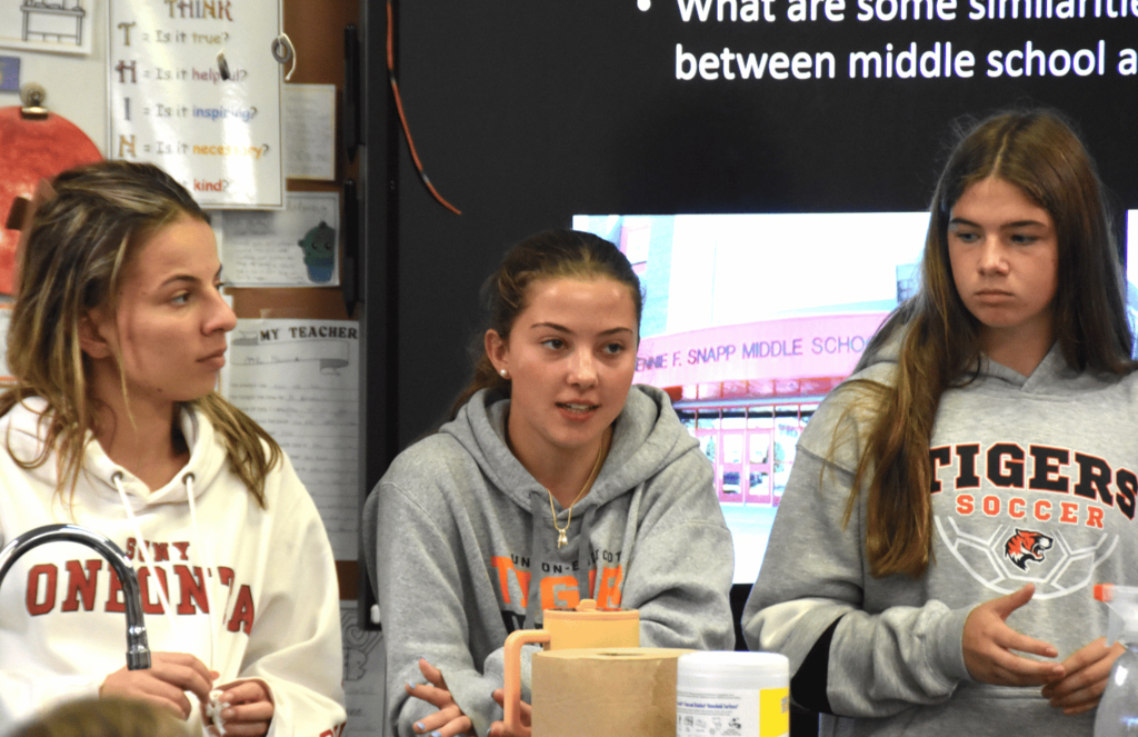 UEHS students speaking to JFS Students