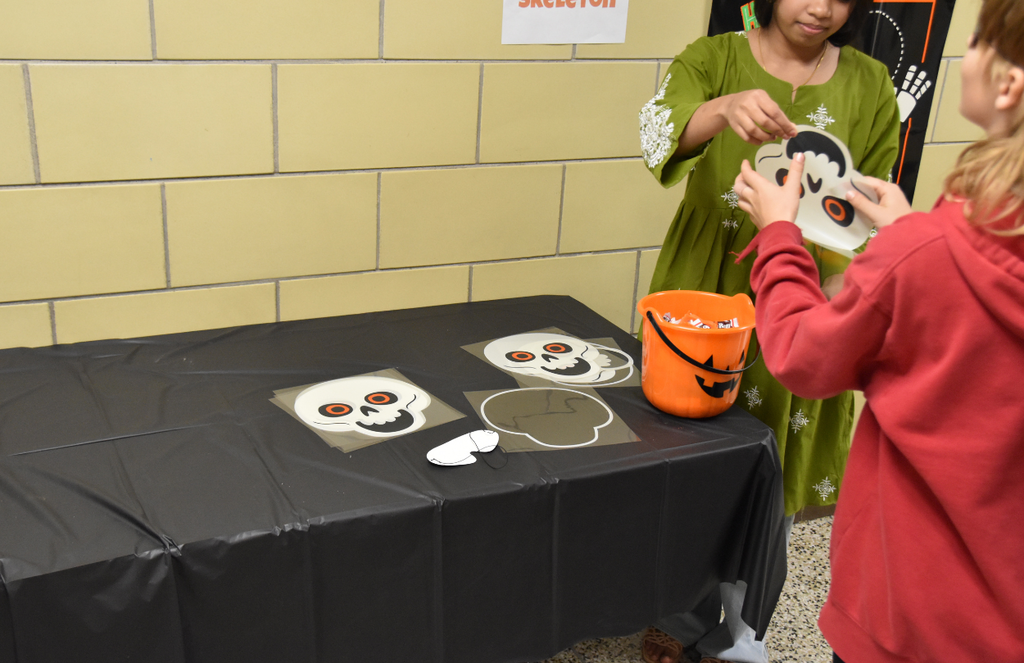 A booth for making skeleton masks