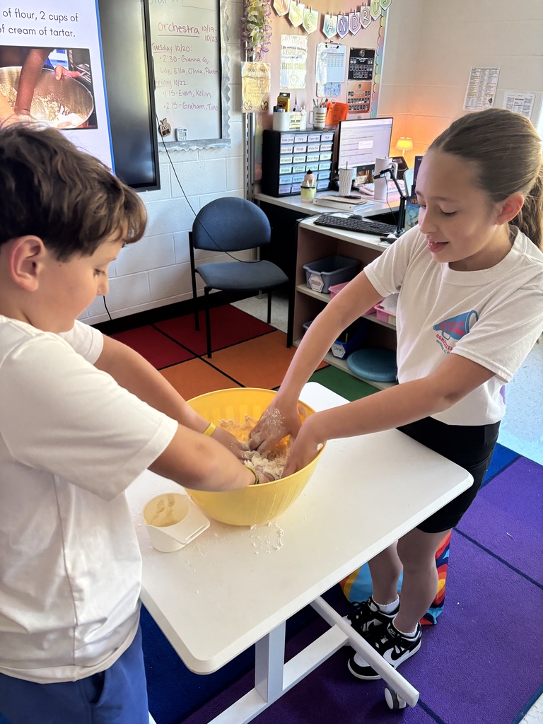 Students making salt dough
