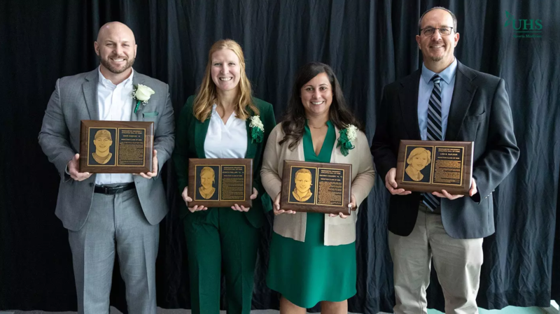 Jessica Phillips, along with others, being inducted into the BU athletics hall of fame