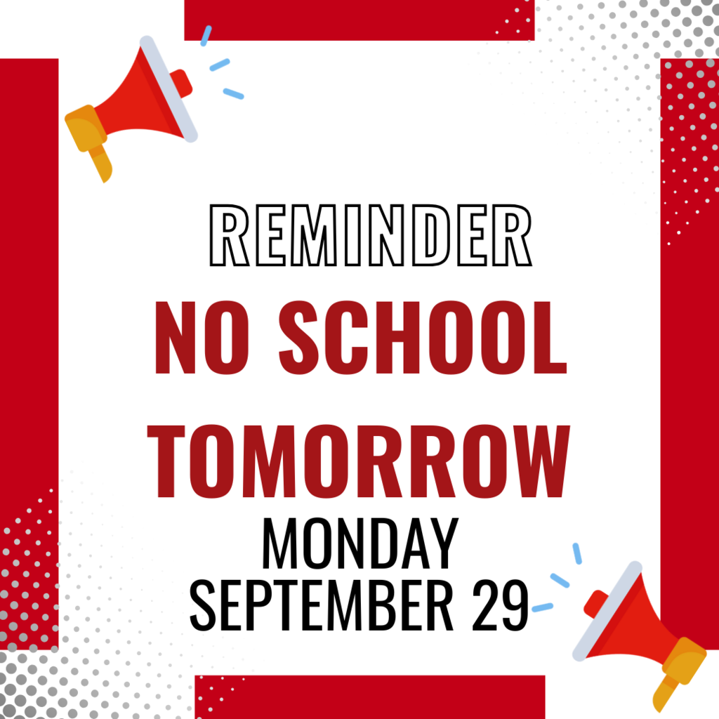 no school Monday September 29