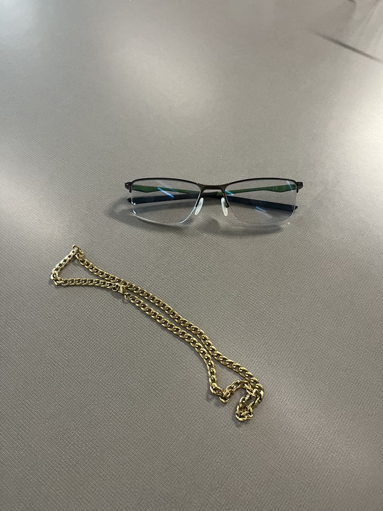 glasses and chain