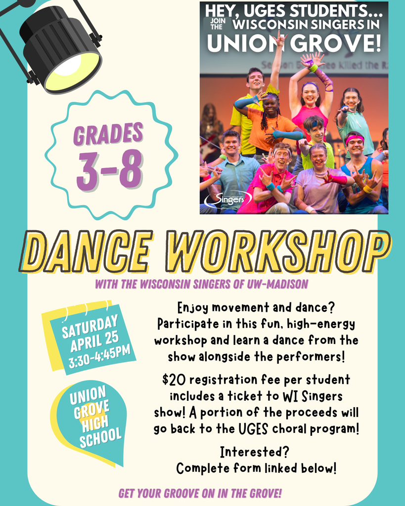 Dance workshop with Wisconsin Singers for students in grade 3-8