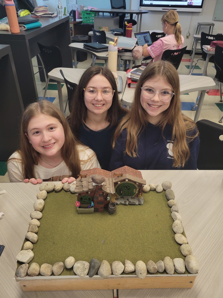 students with their completed fairy garden project