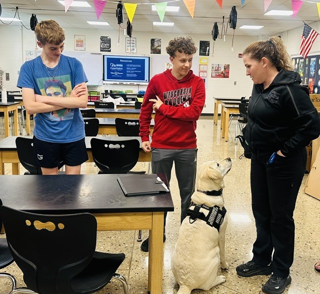 K9 Kala  with students